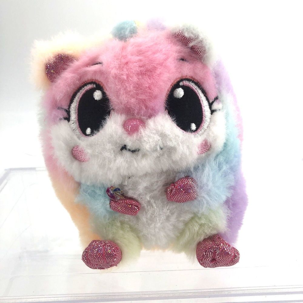Hamster Plush Tie Dye Pastel Stuffed Animal Stitched Eyes Glitter Paws BMI 5"
